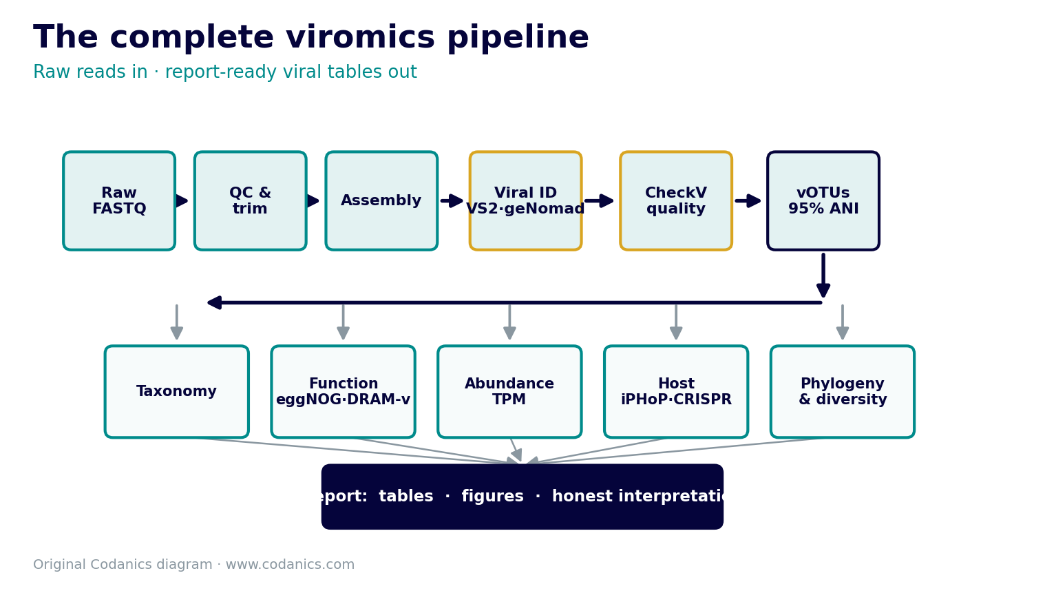 Complete viromics pipeline from raw reads to final report