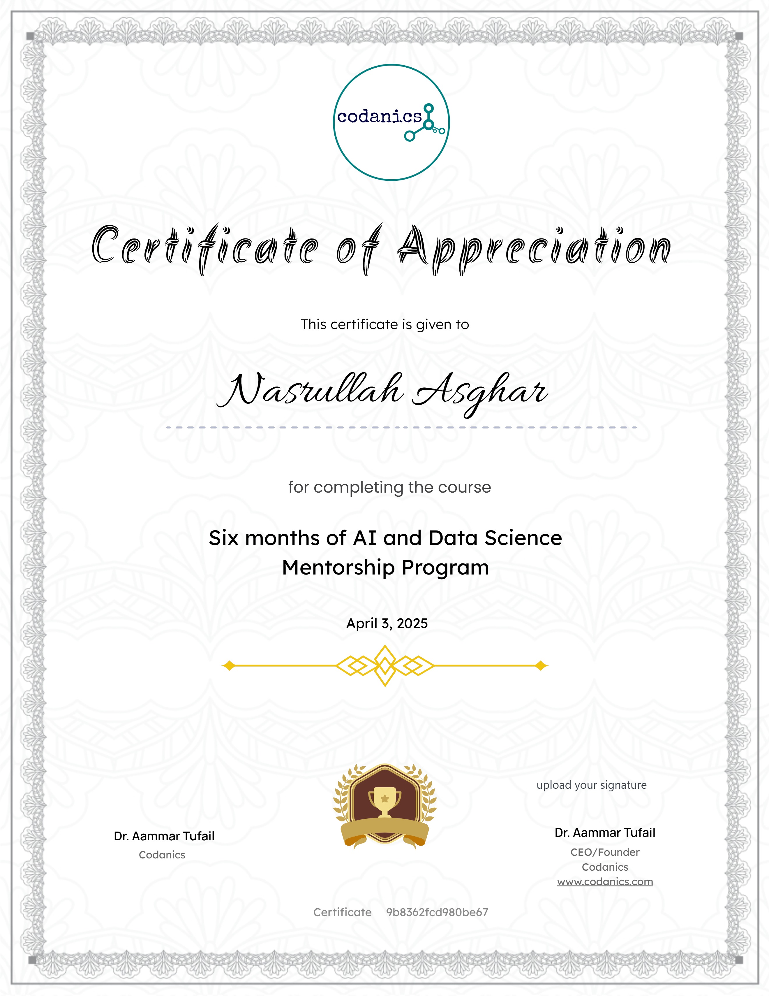 Six months of AI and Data Science Mentorship Program