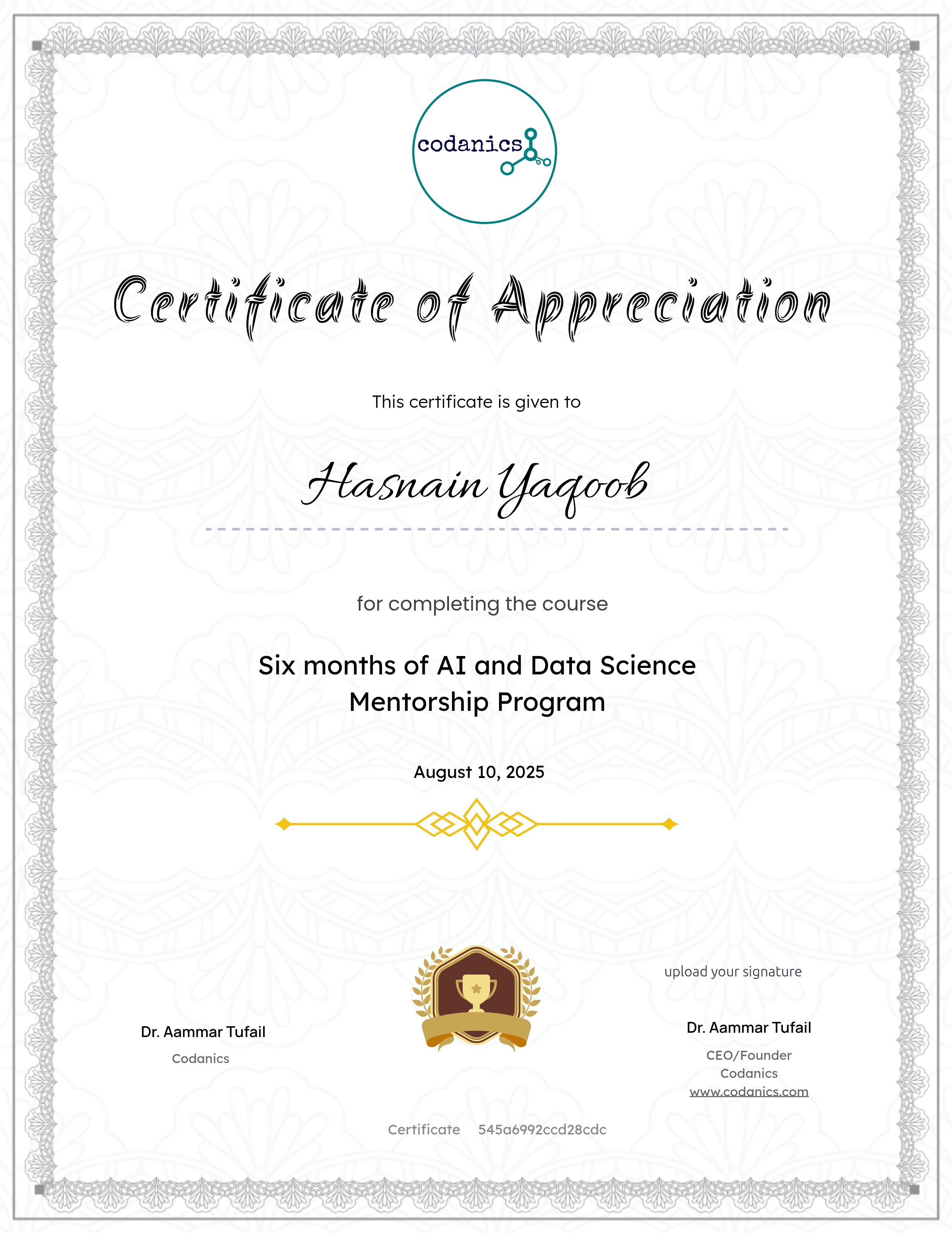Six months of AI and Data Science Mentorship Program