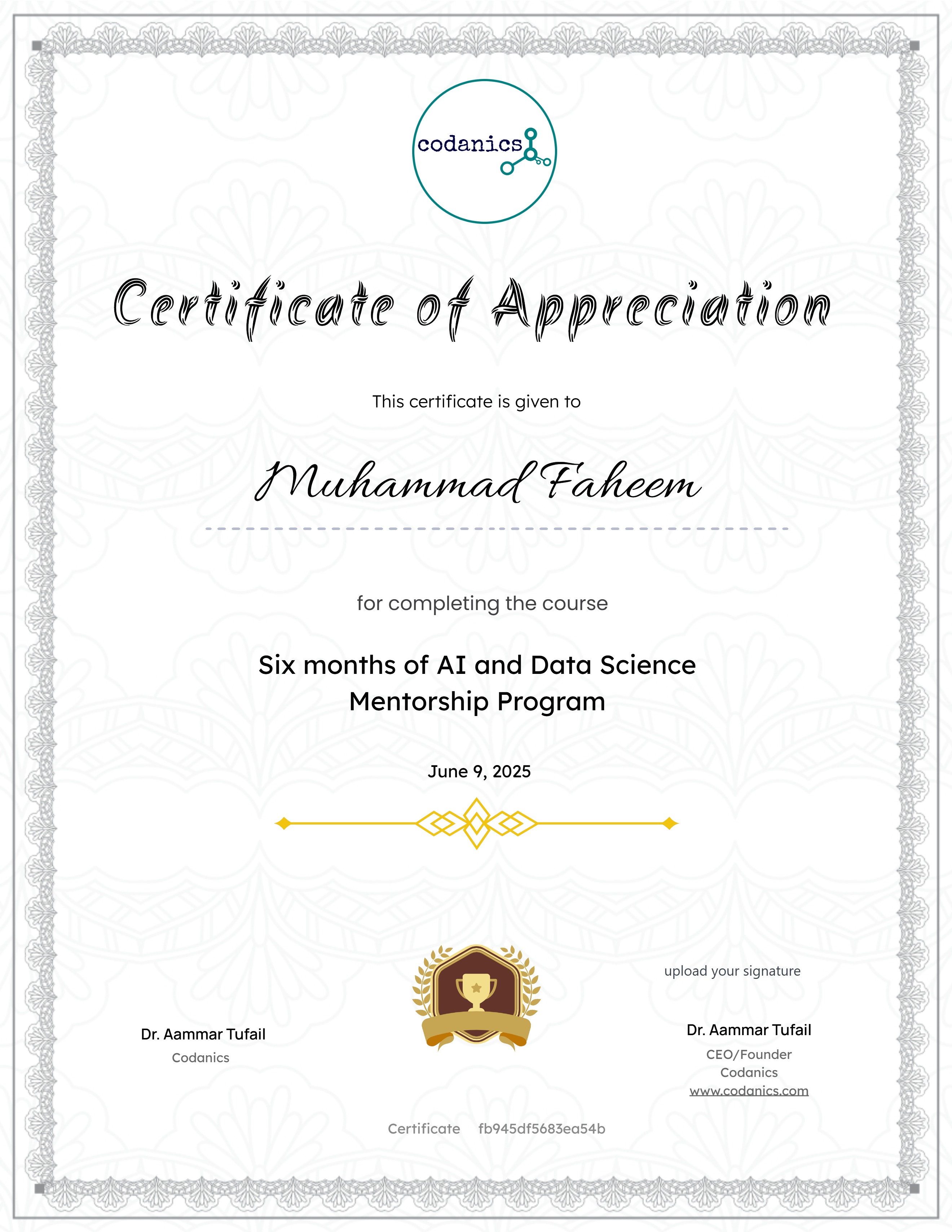Six months of AI and Data Science Mentorship Program