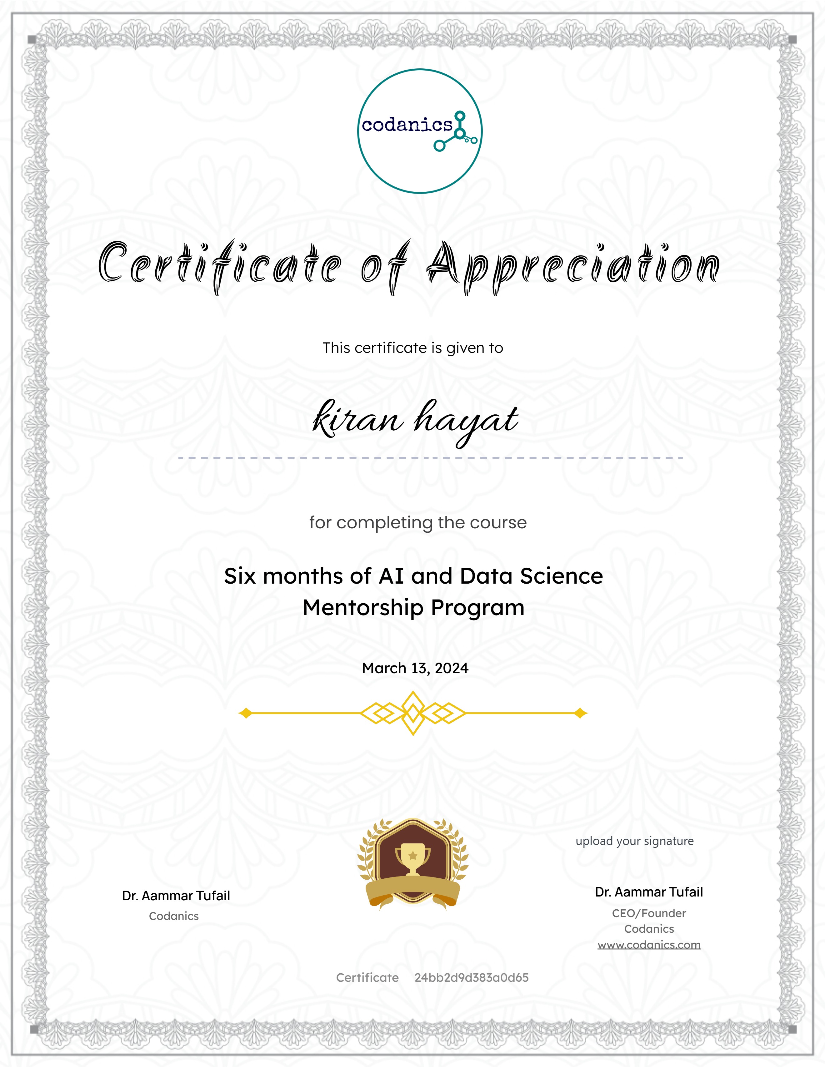 Six months of AI and Data Science Mentorship Program