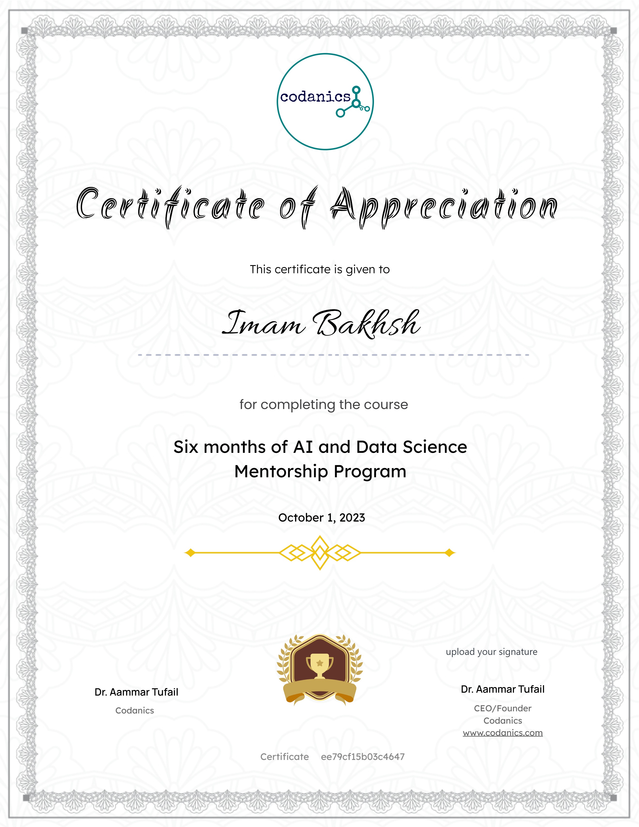 Six months of AI and Data Science Mentorship Program